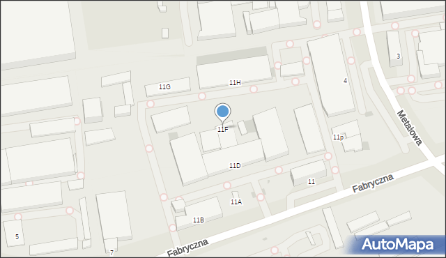 Tychy, Fabryczna, 11F, mapa Tychów