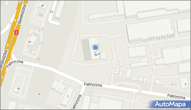 Tychy, Fabryczna, 5A, mapa Tychów