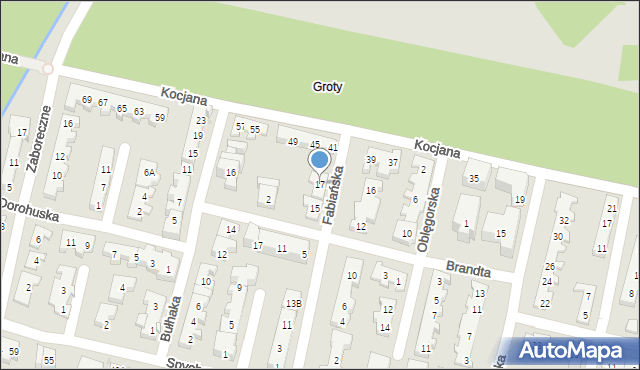 Warszawa, Fabiańska, 17, mapa Warszawy