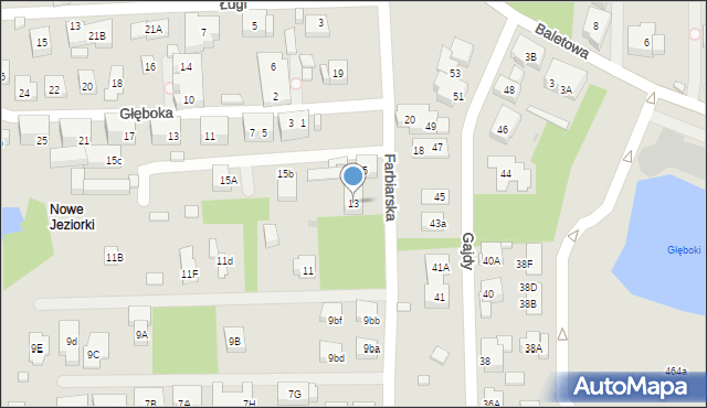 Warszawa, Farbiarska, 13, mapa Warszawy
