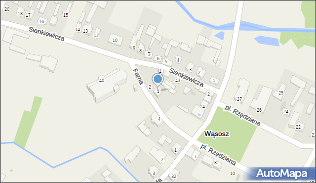 Wąsosz, Farna, 1, mapa Wąsosz