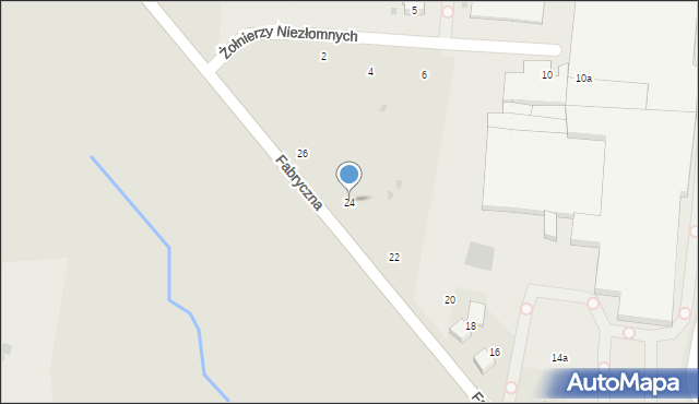 Wieluń, Fabryczna, 24, mapa Wieluń