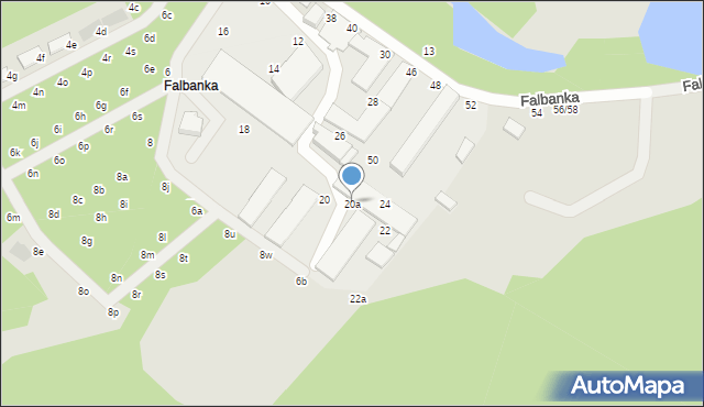 Włocławek, Falbanka, 20a, mapa Włocławka