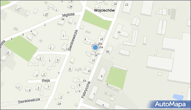 Wojciechów, Fabryczna, 14, mapa Wojciechów