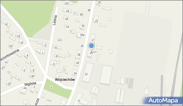 Wojciechów, Fabryczna, 15, mapa Wojciechów