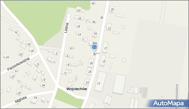 Wojciechów, Fabryczna, 30, mapa Wojciechów