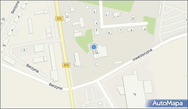 Wolsztyn, Fabryczna, 12, mapa Wolsztyn