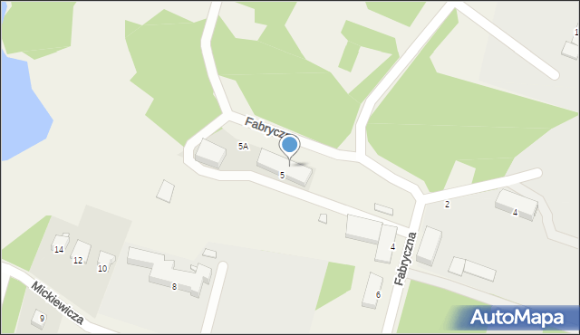 Wysoka, Fabryczna, 5/2, mapa Wysoka