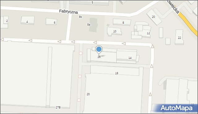 Zambrów, Fabryczna, 16, mapa Zambrów