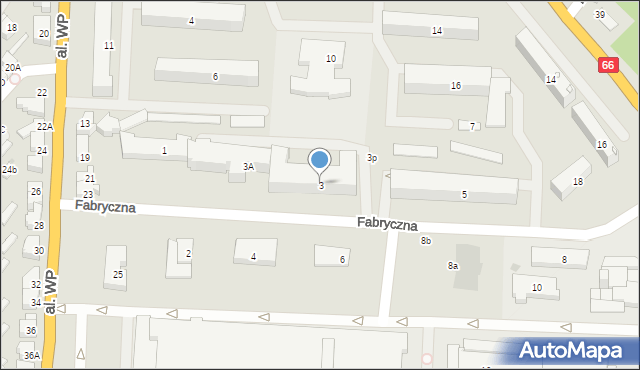 Zambrów, Fabryczna, 3, mapa Zambrów