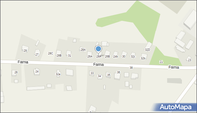 Zaręby Kościelne, Farna, 24A, mapa Zaręby Kościelne