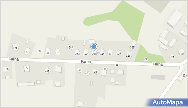 Zaręby Kościelne, Farna, 26B, mapa Zaręby Kościelne