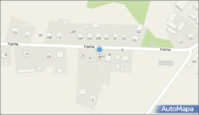 Zaręby Kościelne, Farna, 35, mapa Zaręby Kościelne