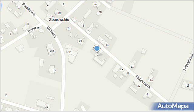 Zborowskie, Fabryczna, 2, mapa Zborowskie