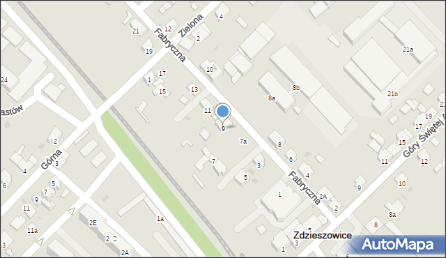 Zdzieszowice, Fabryczna, 9, mapa Zdzieszowice