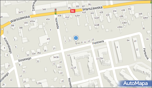 Częstochowa, Fertnera Antoniego, 5, mapa Częstochowy