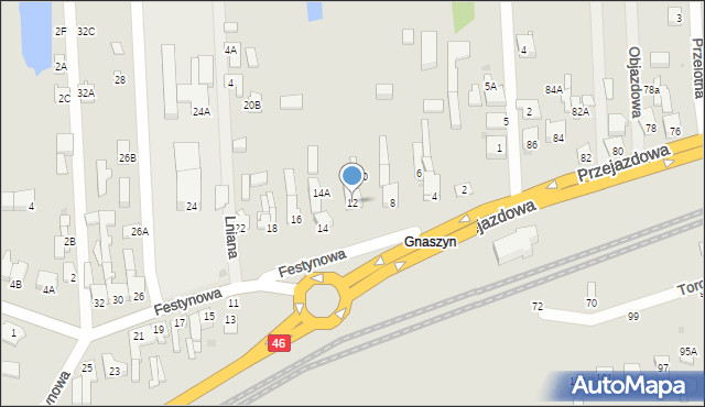 Częstochowa, Festynowa, 12, mapa Częstochowy