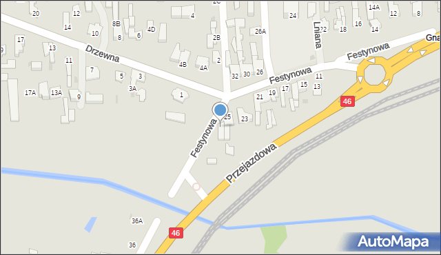 Częstochowa, Festynowa, 27, mapa Częstochowy