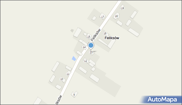 Feliksów, Feliksów, 13, mapa Feliksów