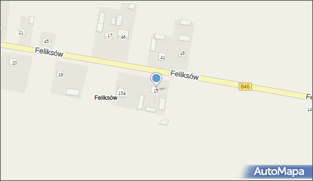 Feliksów, Feliksów, 15, mapa Feliksów