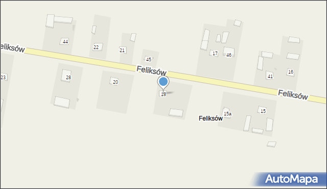 Feliksów, Feliksów, 18, mapa Feliksów