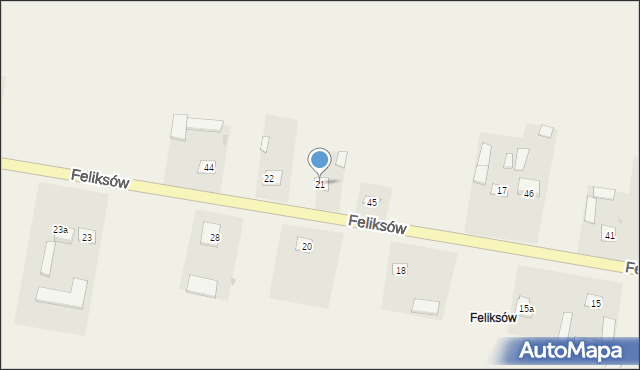 Feliksów, Feliksów, 21, mapa Feliksów