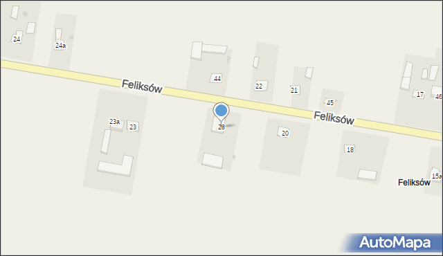 Feliksów, Feliksów, 28, mapa Feliksów