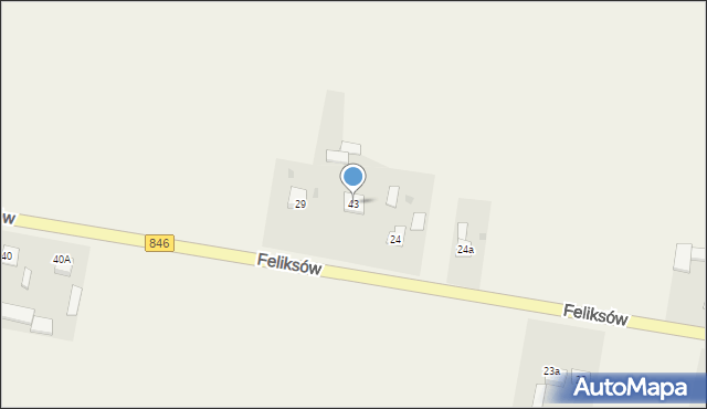 Feliksów, Feliksów, 43, mapa Feliksów