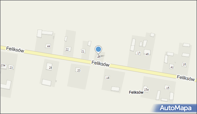 Feliksów, Feliksów, 45, mapa Feliksów