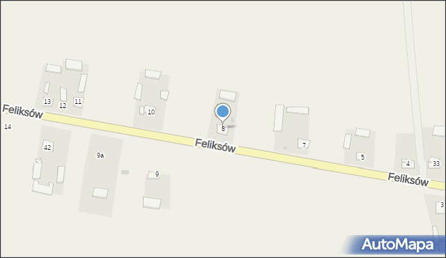 Feliksów, Feliksów, 8, mapa Feliksów