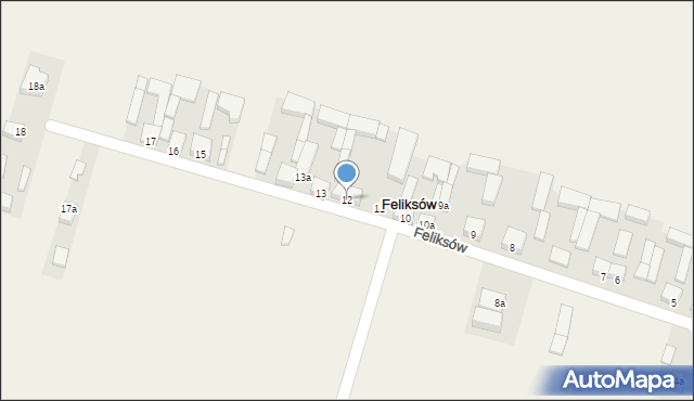 Feliksów, Feliksów, 12, mapa Feliksów