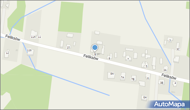 Feliksów, Feliksów, 9, mapa Feliksów