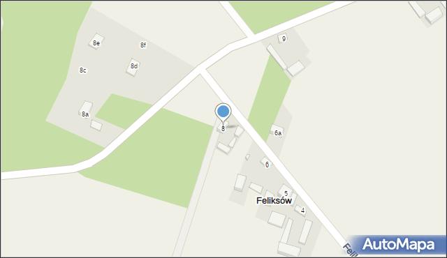 Feliksów, Feliksów, 8, mapa Feliksów