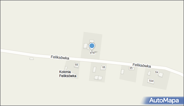 Feliksówka, Feliksówka, 67A, mapa Feliksówka