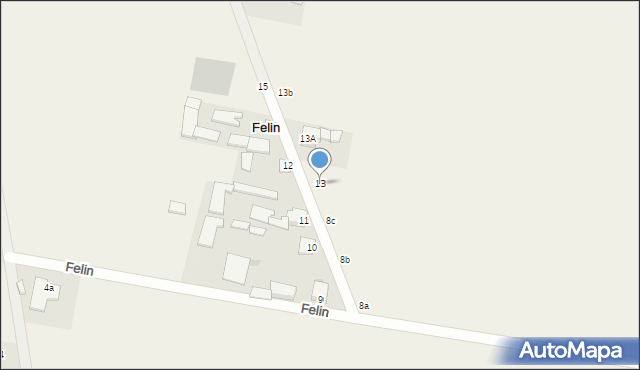 Felin, Felin, 13, mapa Felin