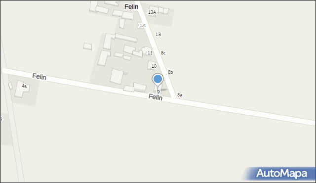 Felin, Felin, 9, mapa Felin