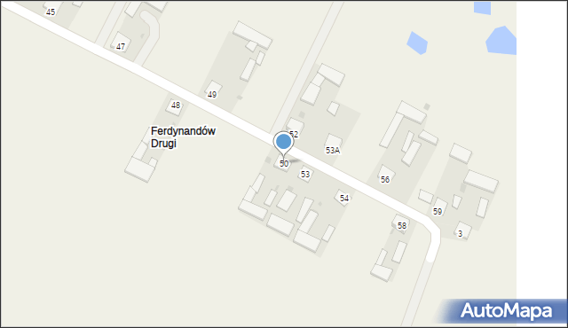 Ferdynandów, Ferdynandów, 50, mapa Ferdynandów