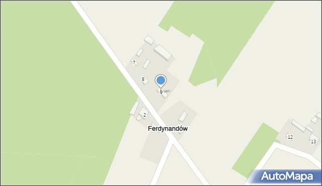 Ferdynandów, Ferdynandów, 9, mapa Ferdynandów