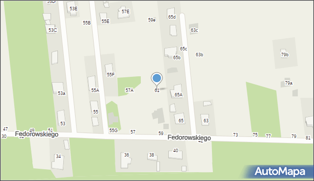 Jastkowice, Fedorowskiego, 61, mapa Jastkowice