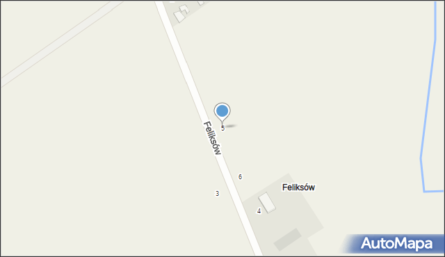 Jaworzyna, Feliksów, 5, mapa Jaworzyna