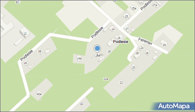 Kamienica Polska, Ferensa Adama, 16a, mapa Kamienica Polska