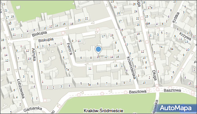 Kraków, Fenn'a Sereno, 10, mapa Krakowa