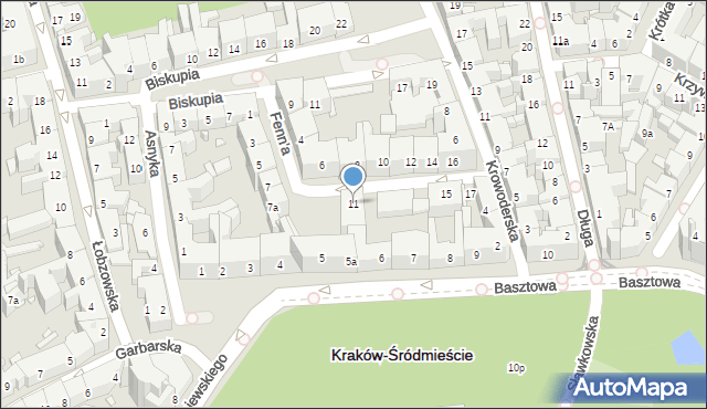 Kraków, Fenn'a Sereno, 11, mapa Krakowa