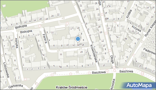 Kraków, Fenn'a Sereno, 14, mapa Krakowa