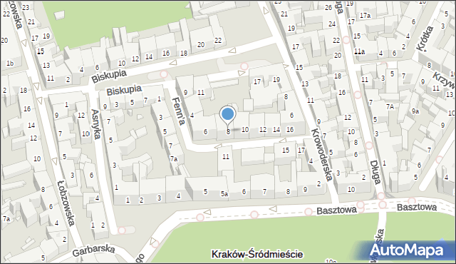 Kraków, Fenn'a Sereno, 8, mapa Krakowa