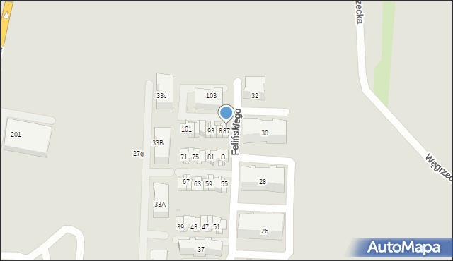 Kraków, Felińskiego Zygmunta Szczęsnego, abp., 87, mapa Krakowa