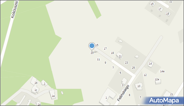 Ostrówek, Felińskiego Zygmunta, abp., 13, mapa Ostrówek