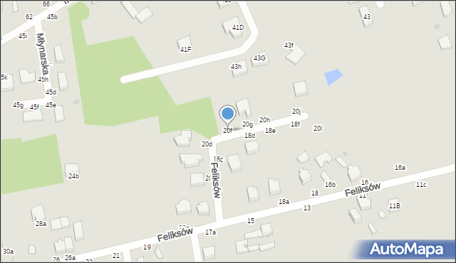 Skierniewice, Feliksów, 20f, mapa Skierniewic