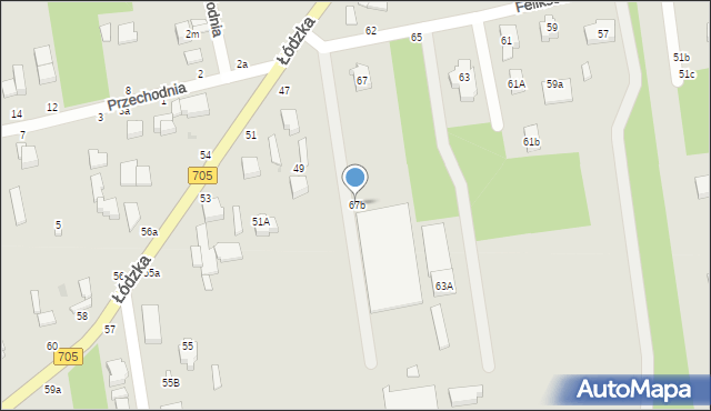 Skierniewice, Feliksów, 67b, mapa Skierniewic