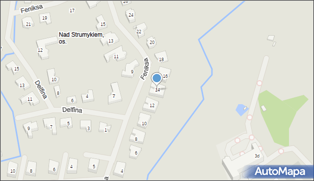 Szczecin, Feniksa, 14, mapa Szczecina